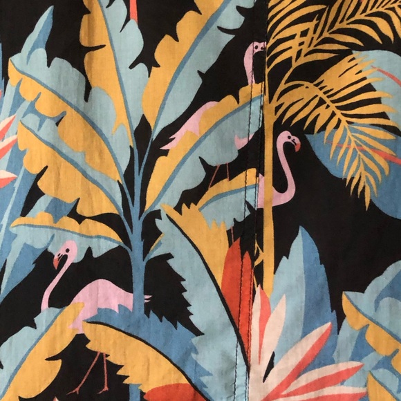 Cotton flamingo caftan the company store lightweight dress swim cover nightgown - Picture 5 of 15